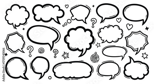 Dynamic speech bubble collection for creative communication and modern design projects