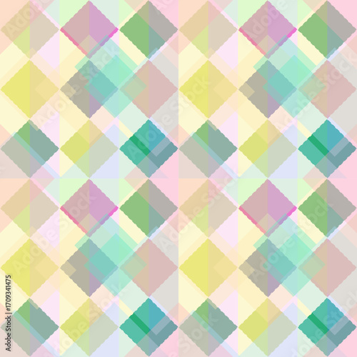 Seamless retro geometric pattern with colorful triangles and shapes