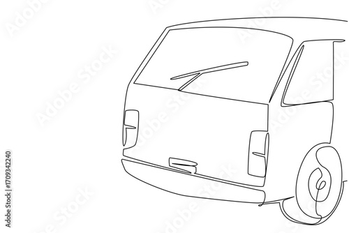 Single one line drawing the back of the car and there is a wiper. Functions to clean the rear window of the car. No dust. National Check Your Wipers Day. Continuous line design graphic illustration