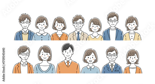 Diverse group of smiling people, representing community, teamwork, and family togetherness