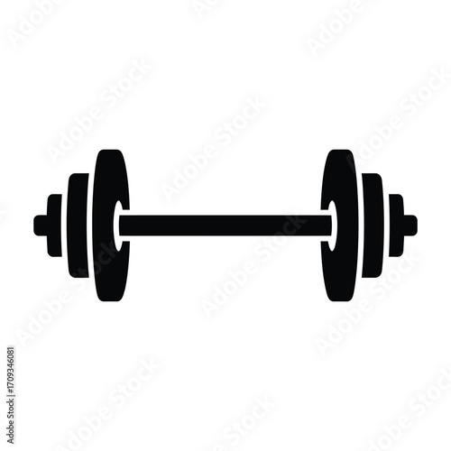 Dumbbell icon isolated on white background symbol of fitness, gym, and weightlifting vector illustration of barbell for strength training