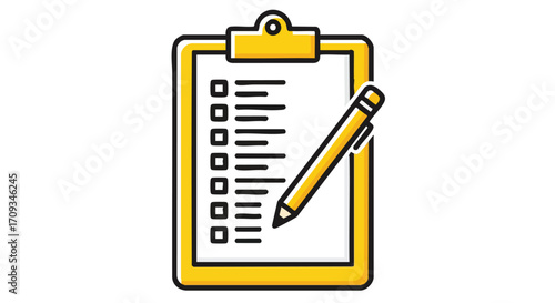 Checklist with pencil for tasks and planning, symbolizing organization and productivity