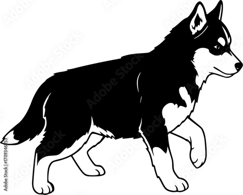 BABY SIBERIAN HUSKY SILHOUETTE
