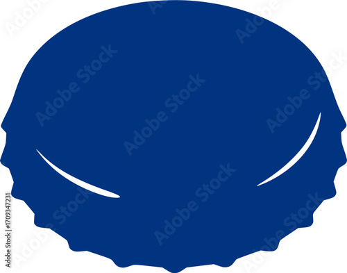 Beer bottle cap silhouette white background
