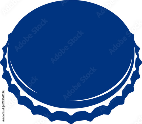Beer bottle cap silhouette white background
