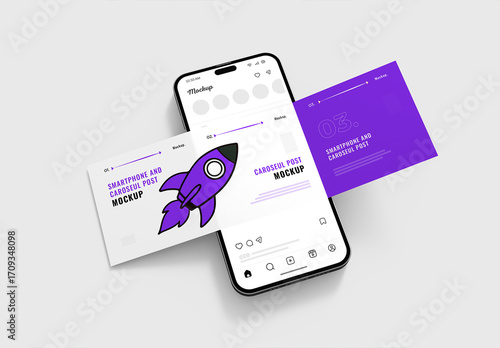 Social Media Carousel Mockup Template