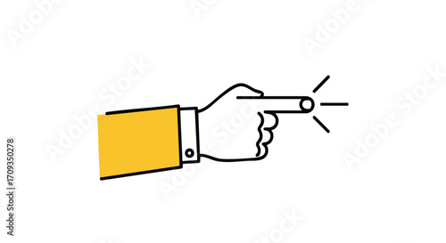 Confident hand pointing forward indicating direction, decision, or action in a modern, abstract style