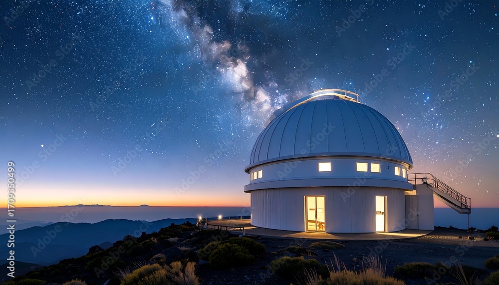 Obraz premium Observatory under starry sky