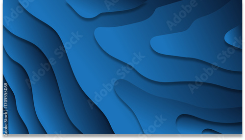 flat minimalist papercut vector blue color background 4k resolution