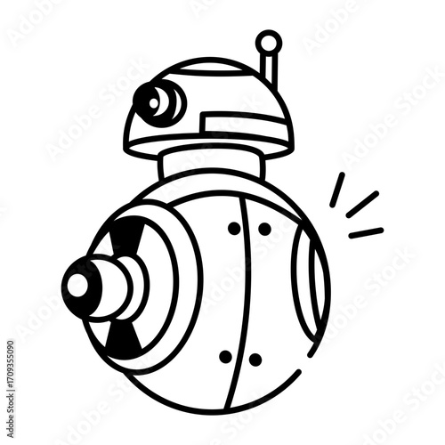 A sketchy style icon showing an ai robot
