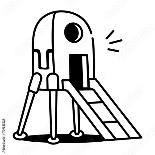 A hand drawn style icon showing a space shelter
