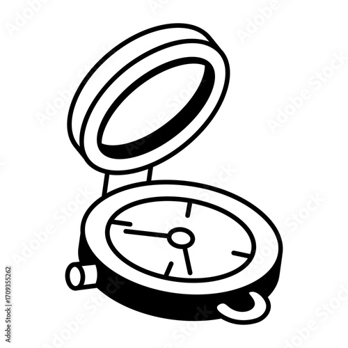 A hand drawn style icon showing a time compass
