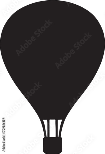 Hot air balloon silhouette vector illustration for travel, adventure, freedom, sky and festival design use.