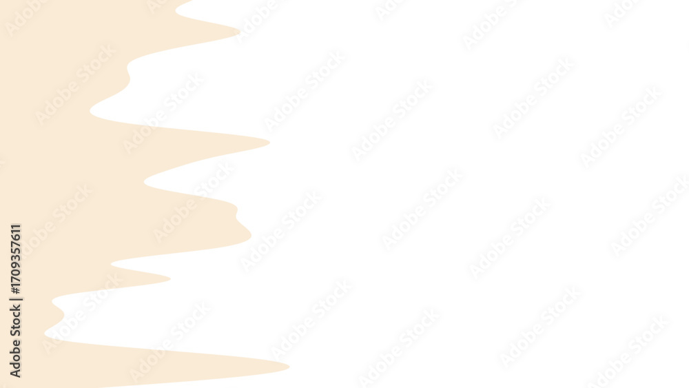 Obraz premium Minimalist abstract wavy beige shape on a clean white background, ideal for modern design, branding, and conceptual projects.