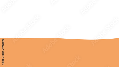 Minimalist abstract background featuring a clean white top and a soft peach-orange bottom, divided by a gentle wavy line, ideal for design or copy space.
