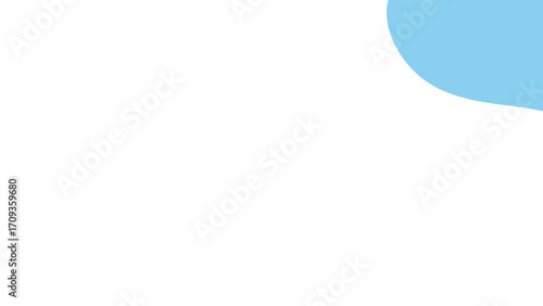 Minimalist abstract background featuring a soft light blue organic shape in the top right corner, offering clean copy space for text or design.