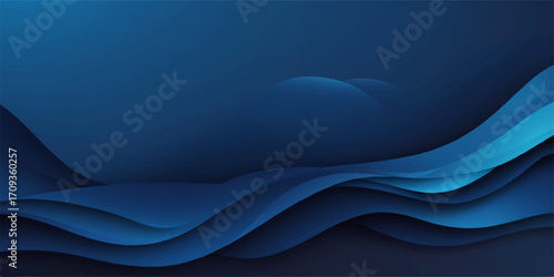 Blue, flowing lines and light create a wavy abstract design that evokes the texture of water or silk for a stunning wallpaper or backdrop