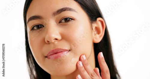Fotografía Acne patch, portrait and beauty with woman in studio for spot treatment, skincare and blemish cosmetics