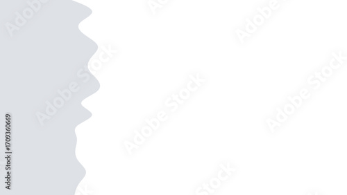 Abstract gray wavy border on a clean white background, creating a minimalist and modern design element. Ideal for presentations, web design, or graphic layouts.