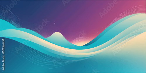 Abstract vector illustration of a flowing blue wave pattern perfect for a vibrant summer backdrop