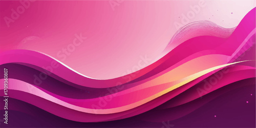 Abstract pink and purple waves flow in a digital illustration, creating a vibrant, curved backdrop of light and motion
