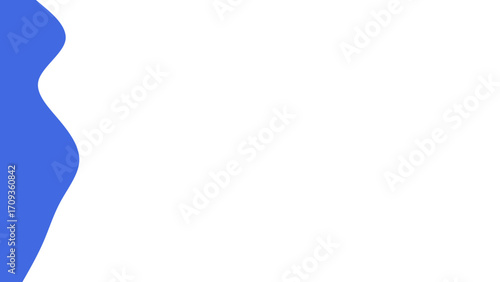 Abstract blue wavy shape on a clean white background, providing versatile negative space for graphic design, presentations, and modern branding.