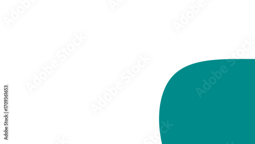 Clean, minimalist graphic background featuring a smooth, teal curved shape against a pristine white backdrop. Ideal for modern design, presentations, or branding.