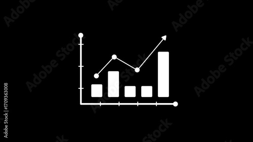 Business graph showing growth. 4k video.