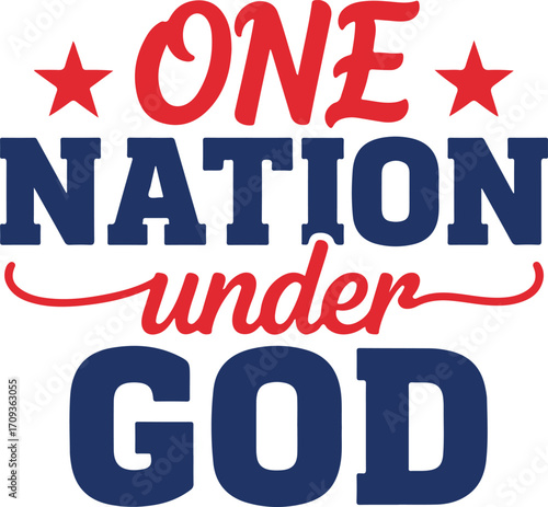 One nation under god, patriotic design isolated on white background