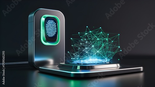 Wallpaper Mural Digital Finger Scanning Illustration for Cyber Security and Biometric Authentication Torontodigital.ca