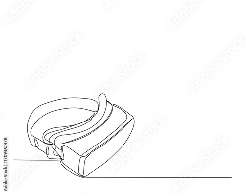 Virtual reality glasses outline drawing illustration. Simple continuous line draw of VR glasses.