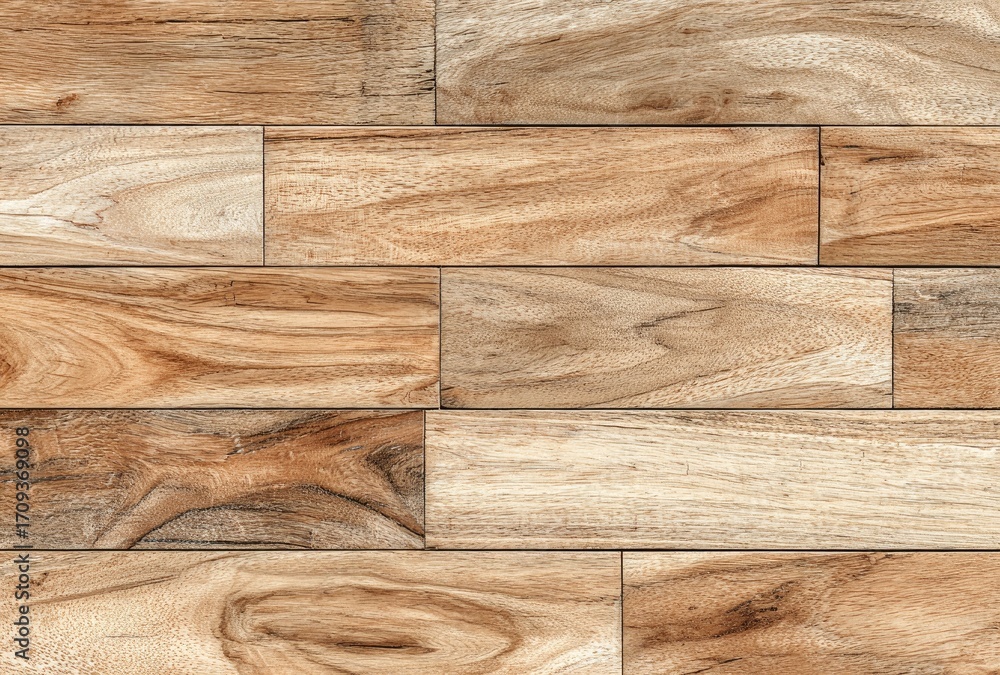 Fototapeta premium Beige and brown wood-look tile flooring