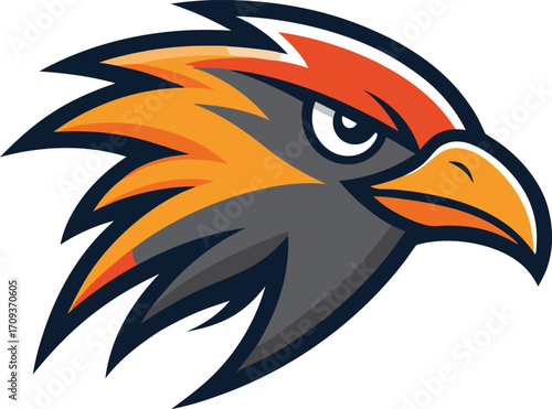 Dynamic bird head mascot logo vector illustration scalable for sports and brands eps