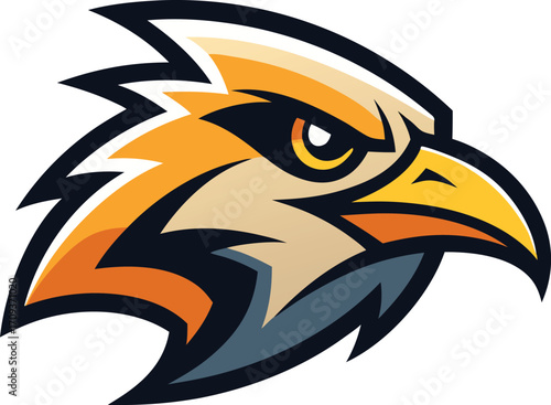 Dynamic bird head mascot logo vector illustration scalable eps graphic