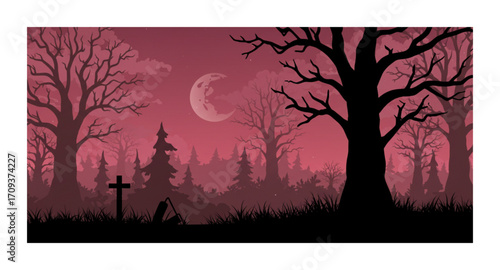 Creepy forest silhouette.