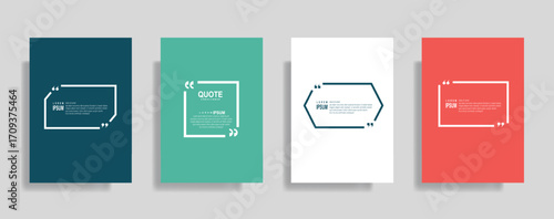 Modern quote posters for design, text boxes with creative vibrant backgrounds for presentations