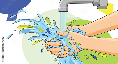 Washing hands thoroughly with soap and water to remove germs.