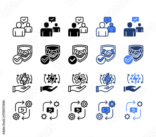 Follow Up, Trust, Conflict Resolution, Auto Responder., multiple style icon set.