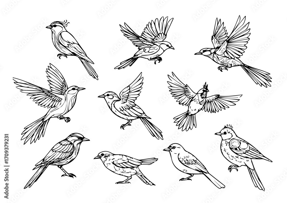 Fototapeta premium bird line art