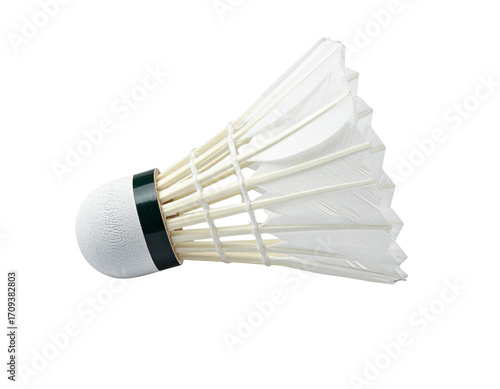 Stylized Feathered Shuttlecock PNG Isolated on White Background