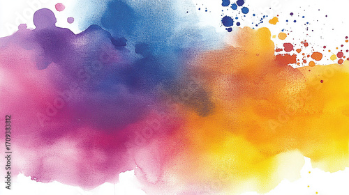 Vibrant Abstract Watercolor Painting with Blended Colors