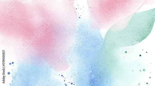 Soft Watercolor Texture with Pastel Color Blends and Splashes