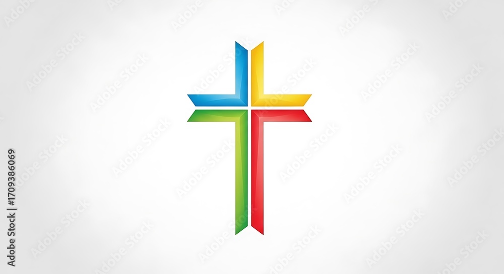 Fototapeta premium Colorful Christian Cross Design.