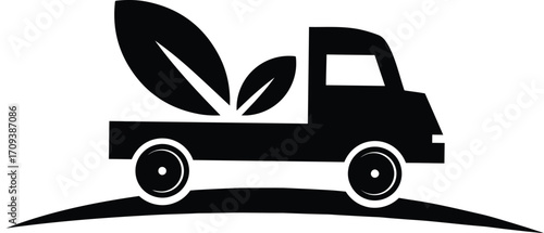 Unique eco icon silhouette