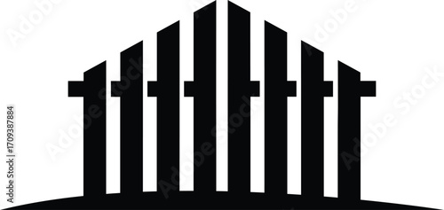 unique fence icon silhouette
