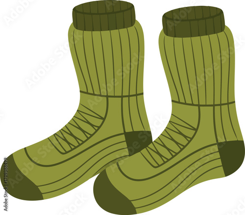 Cozy knit wool socks for outdoor adventures warmth and comfort vector