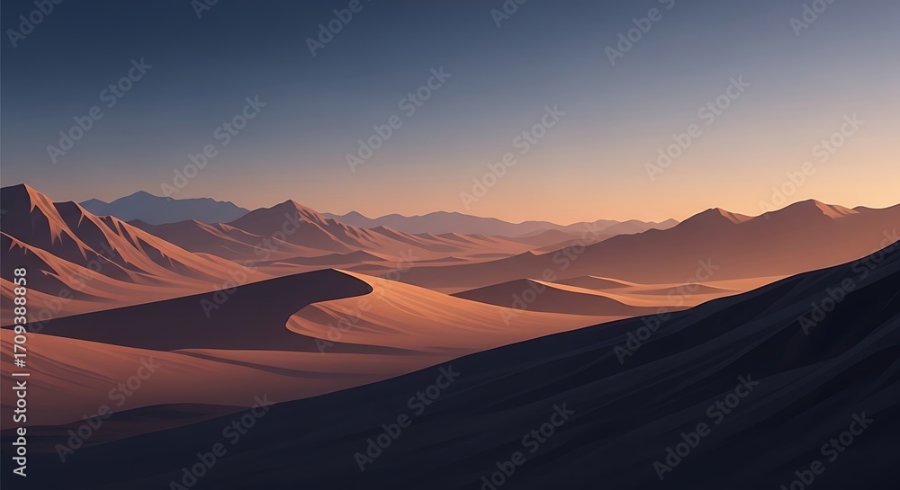 Naklejka premium Desert Landscape at Sunrise.