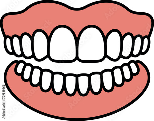 Bright smile dental care oral hygiene healthy teeth illustration vector