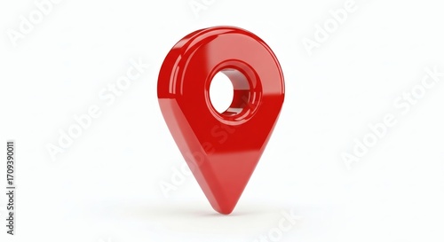 Free Download Vibrant red 3D map pin icon symbolizing exact location, navigation, and destination on clean white. Perfect for digital maps and online services - GFXLoad