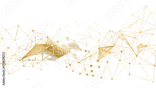 Abstract golden network connection background design for technology and science use
